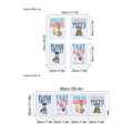Pegatinas de pared de animales oso y ardilla para decoración de baño infantil - Gris (30x90cm)