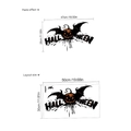 Halloween Wandtattoo mit geflügeltem Kürbis inklusive Layout und Größenangaben - 14Z-A83 (30*50cm) / Schwarz