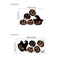 Pegatinas de pared de calabaza de Halloween en PVC negro extraíbles para decoración hogar - 30x60cm (1 Hoja) / Negro