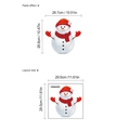 Christmas snowman PVC toilet sticker with layout dimensions and paste effect view - 29.5cmx29.5cm / Red