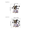 Detalle de dimensiones 30x30cm del adhesivo de inodoro pug fantasma de Halloween - Estilo 14Z33-A90 (14Z33-A90) / 30x30cm