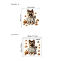 Detail van zelfklevende Halloween hondengeest en pompoen muursticker met lay-out formaat - Spookhond en Pompoen (14Z33-A91)