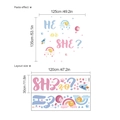 Αυτοκόλλητα τοίχου Gender Reveal με ουράνιο τόξο και HE or SHE για διακόσμηση πάρτι - 10Y30120-C45/30*120cm*2 Φύλλα (Χωρίς Τσάντα) / Ροζ