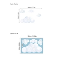 Aquarell blaue Wolken Wandtattoo Set für Deko mit Größenlayout und Klebe-Effekt-Ansicht - 14Z-A94/22*32cm / Weiß