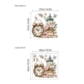 Stickers muraux vintage horloge et fleurs, affichage de mise en page de 37x37cm - 40x40cm (13P0-D11) / Marron