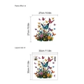 Kleurrijke vlinder en bloem muursticker plakeffect en afmetingen van de lay-out - 30x30cm / Veelkleurig (Groen)