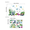 Selbstklebende Meeresbewohner-Wandsticker aus PVC mit tropischen Fischen und Algen - 26*39CM / Grün