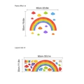 Rainbow and clouds wall sticker set showing layout size and paste effect dimensions - 30x90cm (1 Sheet) / Colorful