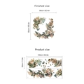 Adesivi murali con fiori vintage e foglie verdi, decalcomanie decorative da 90x90cm - 30x100cm 2 Fogli (Senza Sacco) / Verde