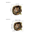 3D realistischer Tigerkopf-Toilettenaufkleber mit Holzlochdesign für Badezimmerdeko - Tiger in Baumhöhle Stil (14Z33-A49) / Braun