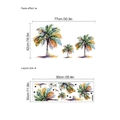 Detail showing tropical watercolor palm tree wall decals set with product layout dimensions - 30x90cm (13P39-B181)
