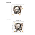 Sticker mural de loup blanc réaliste dans un arbre avec feuilles d'automne pour décoration - Texture Loup Blanc / 14Z33-A48/30*30cm*1 Feuille (Sans Sac)