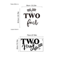 Detail of racing-themed wall sticker with 'TWO fast' text and checkered flags layout - Black (40x70cm)