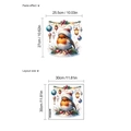 Dettaglio dell'adesivo con pettirosso di Natale con rami di pino e dimensioni del layout - Stile Pettirosso Con Cappello di Natale (10Y33-A262)