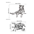 Adesivo murale tigre nera in PVC rimovibile per decorazione parete del soggiorno - 40x60cm / Nero
