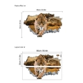 3D Leopard Wandaufkleber aus PVC, realistisches Wandtattoo für Wohnzimmer, 86x52cm - 30x90cm / Braun