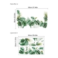 Adesivi murali con foglie di monstera e palma tropicale con schema delle misure - 30*90cm*2pz / Verde
