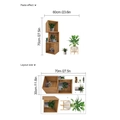 3D-Wandtattoos mit Topfpflanzen und Sukkulenten für die dekorative Wandgestaltung im Haus - HMP6-1536/30*70cm / Bunt