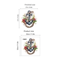 Self-adhesive nautical wall decal with anchor and red rose design and size measurements - 30*30cm*1 Sheet (No Bag) / Gray