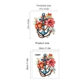 Adesivo murale ancora con fiori colorati e corde per decorazione casa e camera - 30*30cm*1 Foglio (Senza Borsa) (HMH7-3-27) / Rosso