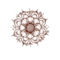 Vintage mandala flower wall sticker with intricate lotus patterns for home decor - 40x40cm Style / Brown