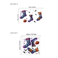 Halloween muurstickers met pompoenen en vleermuis sokken voor de woonkamer - Halloween Illustratie Stijl (ZA113) / Zwart