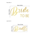Goldener Bride To Be Wandaufkleber mit Maßen und Layout für Hochzeitsdekorationen - PB316(30x70cm) / Gold