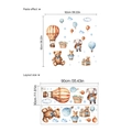 Stickers muraux ours et montgolfières pour chambre d'enfant décoration 92x92cm - Style Animal de Dessin Animé ZC173 (ZC173) / 30x90cmx2 Feuilles