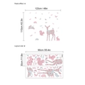 Roze cartoon muurstickers met herten, konijnen en vlinders voor de kinderkamer decor - 30x90cm x 2 Vellen / Cartoon Bosdieren Stijl