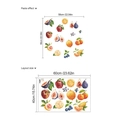 Watercolor fruit wall stickers with apples, lemons and berries for kitchen fridge decor - Realistic Fruit Series (ZB237) / 40*60*1 Sheet