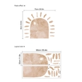 Morandi Aquarell-Sonne Wandtattoo-Set mit Layoutmaße 90x30cm und geklebte Größe von 75x86cm - 30x90cm / Morandi Warmtöne (14Z39-C84)