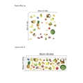 Detailed sheet of watercolor fruit wall decals with 90x30cm layout and 80x80cm display size - Tropical Fruit Combination (ZC207) / 30*90*1 Sheet