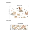 Pegatinas de pared de animales del bosque con ardillas y conejos en acuarela - PB206 (30*90cm) / Marrón