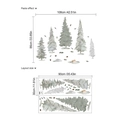 Adesivi murali foresta di pini acquerello per decorazione soggiorno in PVC rimovibile - Stile Foresta Acquerello (PB207) / Verde