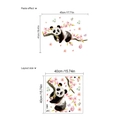Adesivi murali con panda e fiori di pesco in PVC con farfalle per decorazione domestica - ZB231 (40x40cm) / Nero e Bianco