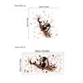 Detalles de los adhesivos de pared de panda y cerezo con dimensiones de formato final - Estilo Tres Pandas Flor de Cerezo (ZB230) / 30x60cm
