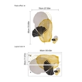 Abstrakter geometrischer Blatt-Wandtattoo mit Klebeeffekt und Layout-Abmessungen - Abstrakter Ginkgoblat-Stil (PB241)