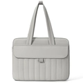 Borsa porta PC grigio chiaro con trama trapuntata e doppi manici per il trasporto - Grigio