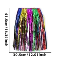 Colorful Independence Day tinsel skirt with red, blue, green, and gold metallic fringes - 40CM / Multicolor