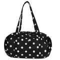 Bolso de viaje ligero a lunares negros y blancos con correas reforzadas y cierre - Negro
