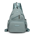 Vielseitige blaugrüne Canvas Brusttasche für Damen mit großer Kapazität und Texturfinish - Blau