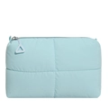 Neceser acolchado azul claro con relleno suave y tirador de cremallera triangular - Azul