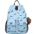 Sac à dos bleu pour femme avec nœud papillon, pois et pendentif ours - Bleu