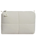 Neceser de maquillaje acolchado nube blanco crema con textura burbuja y cremallera - Blanco