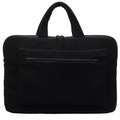 Mochila negra de pana para portátil de estilo minimalista con textura de rayas para viaje - Negro
