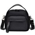 Borsa a tracolla nera versatile con spallina larga regolabile e chiusura a zip - Nero