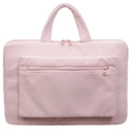 Pink corduroy laptop backpack for women featuring large capacity and a solid minimalist design - Pink