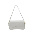 Borsa sottobraccio bianca in ecopelle con patta ondulata e tracolla sottile elegante - Armatura tela / Bianco