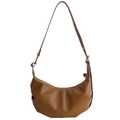 Sac à bandoulière en similicuir marron en forme de lune avec bandoulière réglable - Marron