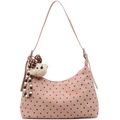 Sac bandoulière rose à pois avec charmant ourson en peluche et détail de nœud - Rose
